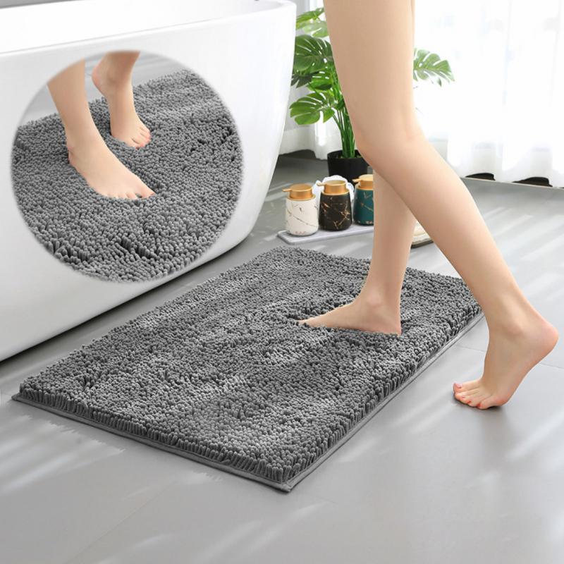 High-hair Bathroom Toilet Door Absorbent Floor Mat Carpet Bedroom Non-slip Foot Pad Bath Rug Bathroom Mat Bath Bathroom Carpet